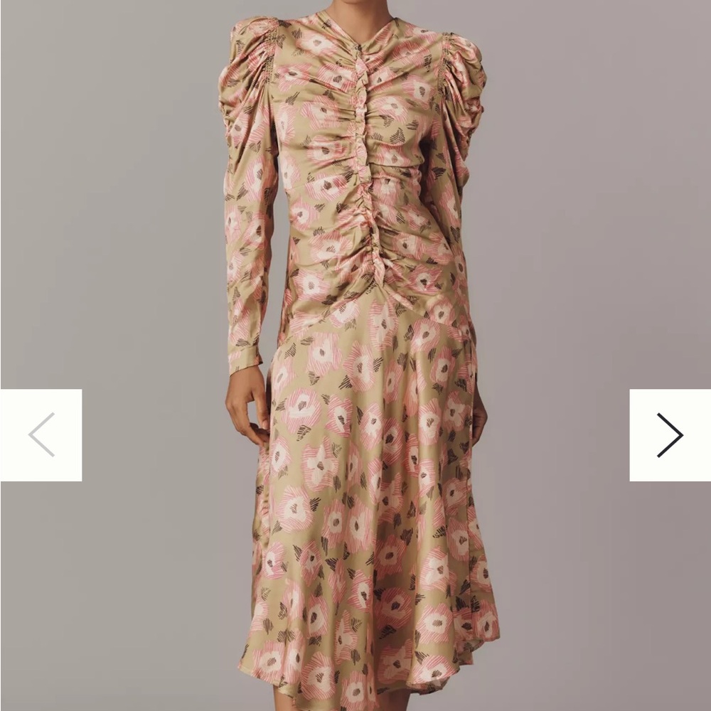 CeliaB Hikari Long-Sleeve Ruched Midi Dress